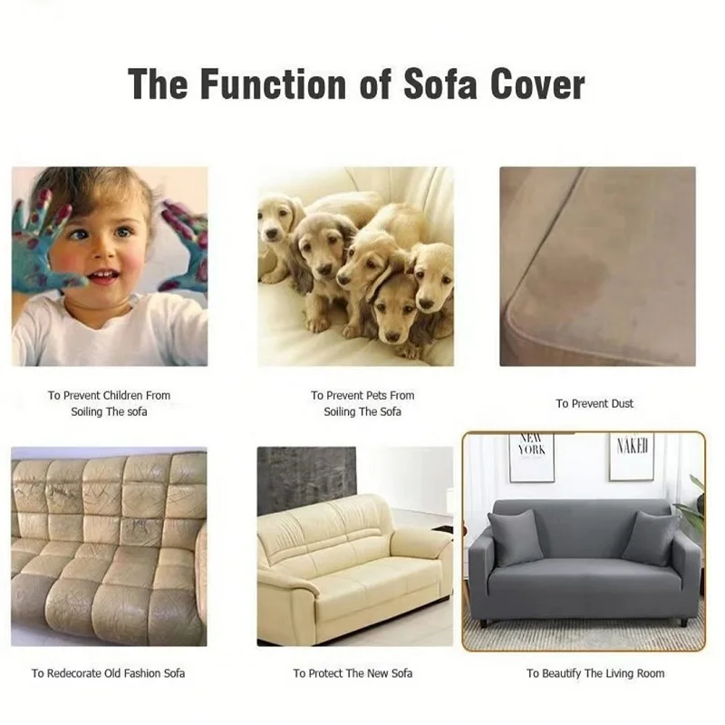 Waterproof Elastic Sofa Cover for Living Room 1/2/3/4 Seater Thick Polar Fleece L-Shaped Corner Sofa Cover Armchair Protector 3