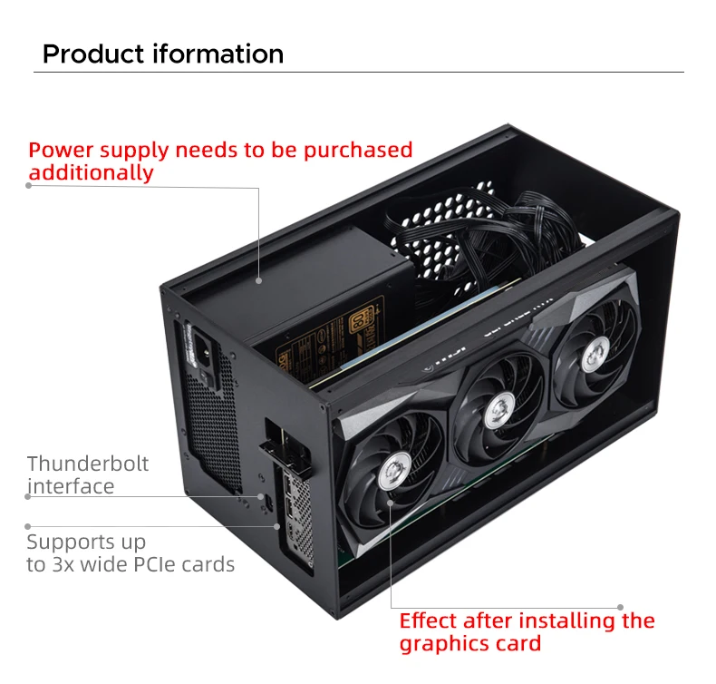 Внешняя видеокарта Thunderbolt 3 для ноутбука, независимая графическая ...