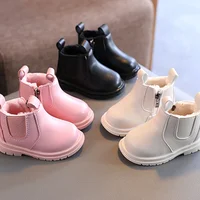 Baby Boots 2024 Autumn Winter Infant Warm Cotton Shoes Newborn PU Leather Solid First Walkers Toddler Boys Girls Ankle Boots 6