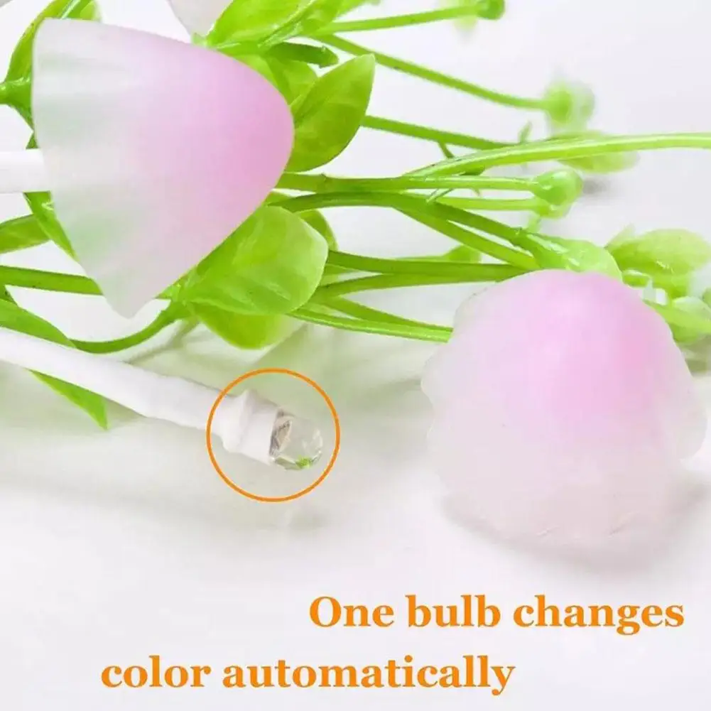 Novelty Lotus Leaf Mushroom Light Control Induction Colorful LED Night Lamp Creative Baby Bedside Wall Decor Bedroom Accessories