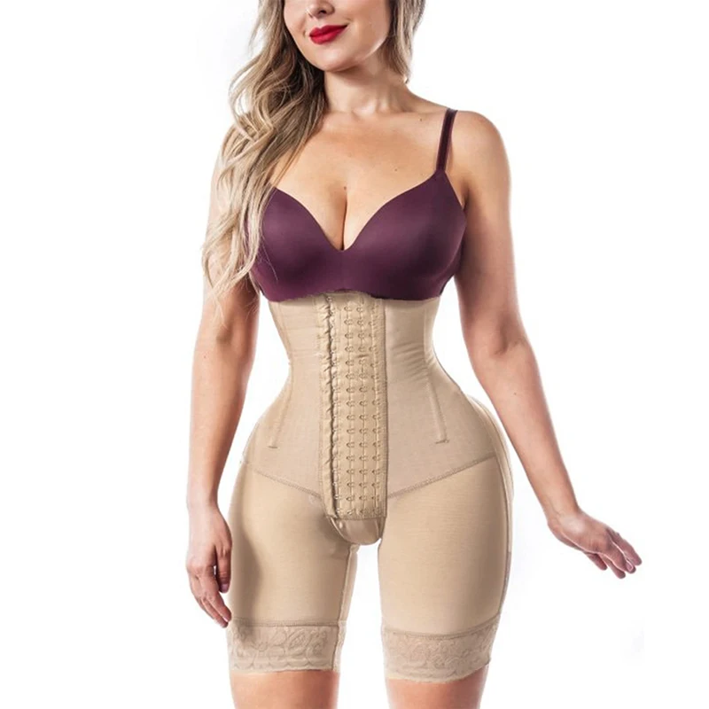 

Woman Open Bust Tummy Control Shapewear Postpartum Body Shaper Post Liposuction Bodysuit High Waist Fajas Slimming
