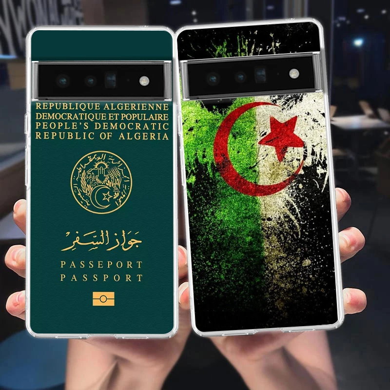 Transparent TPU Phone Case Cover with Algeria Passport Design