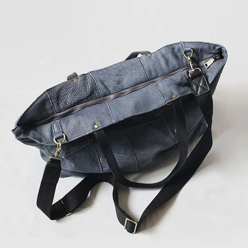 Original Leather Large Bag Large Capacity Shopping Bag Leisure Women's Bag Portable Single Shoulder Messenger Leather Tote Bag