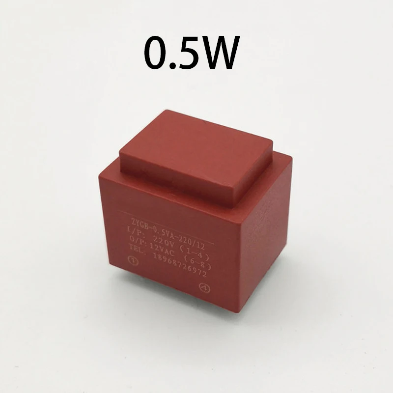 Transformador de Potência de Isolamento Monofásico Cobre Mini tipo Selado Plug Pcb Board Pinos 0.5w 0.5va ac 220v para ac 6v 9v 12v