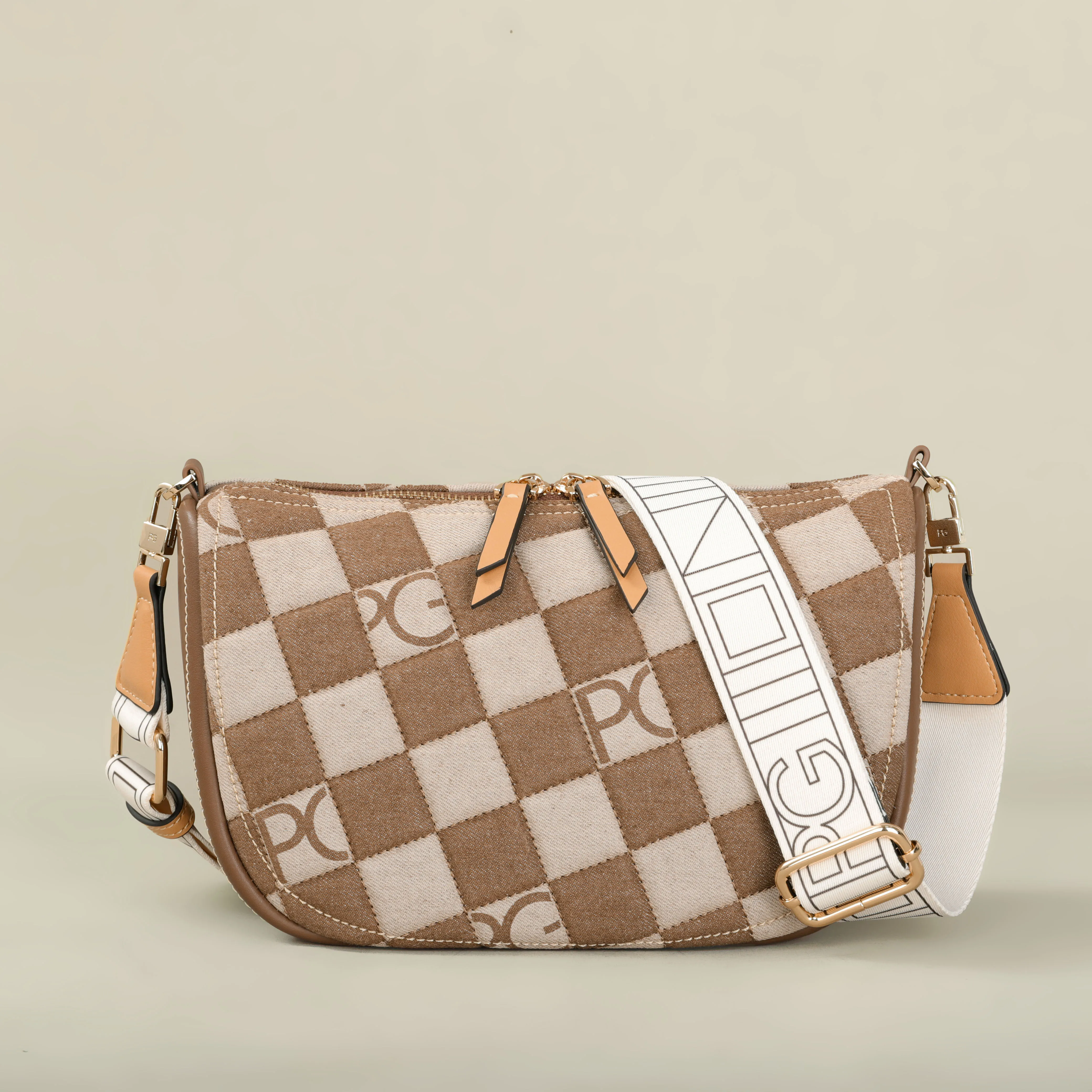 Light luxury polyester shoulder and crossbody bag front view