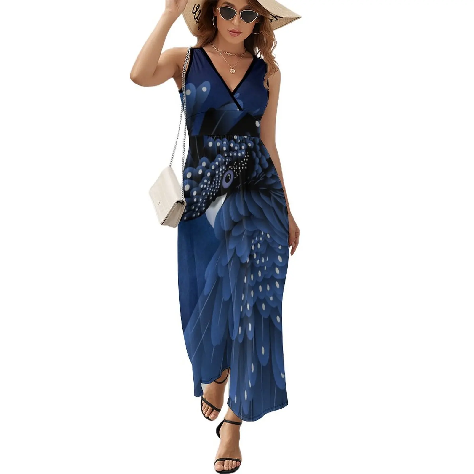 

Australian Black Cockatoo Portrait Sleeveless Dress women's summer jumpsuit long dress women summer