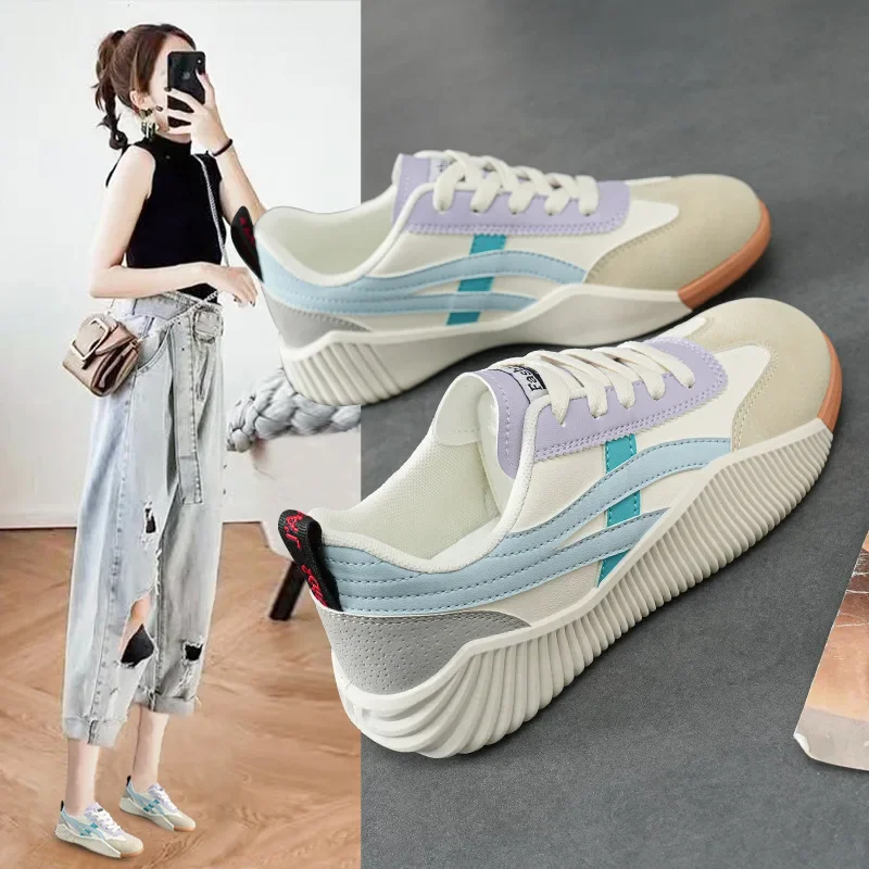 Women's Spring Casual Sports Shoes Women Sneakers Round Toe Platform