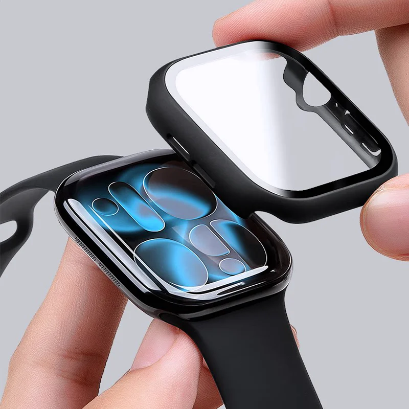 Enhanced PC Full Cover Watch Case with Tempered Glass Screen Protector, Anti‑Scratch Shell