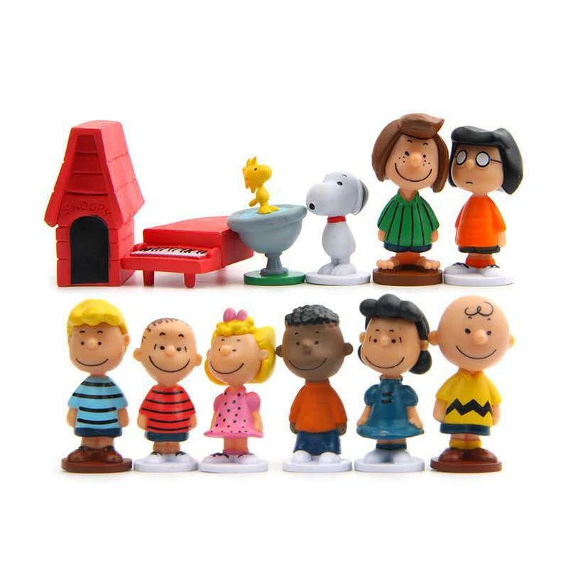 NEU verkaufend Japan Cartoon Peanuts Snoopy Charlie Sally Woodstock Minifigur Modell Spielzeug Miniatur Kuchen Menschen Sammlung Requisiten
