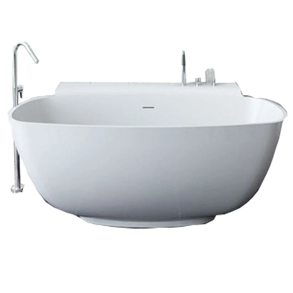 1580X820X600mm Solid Surface Stone Acrylic Bathtub Freestanding Floor Mounted Integrated Corian Tub WD021
