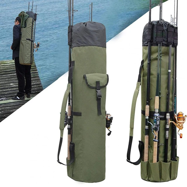 Fishing Rod Holder Bag Portable Fishing Rod Bag with Capacity Tackle Side  Pocket Multifunctional Organizer for 5 Poles Gear - AliExpress