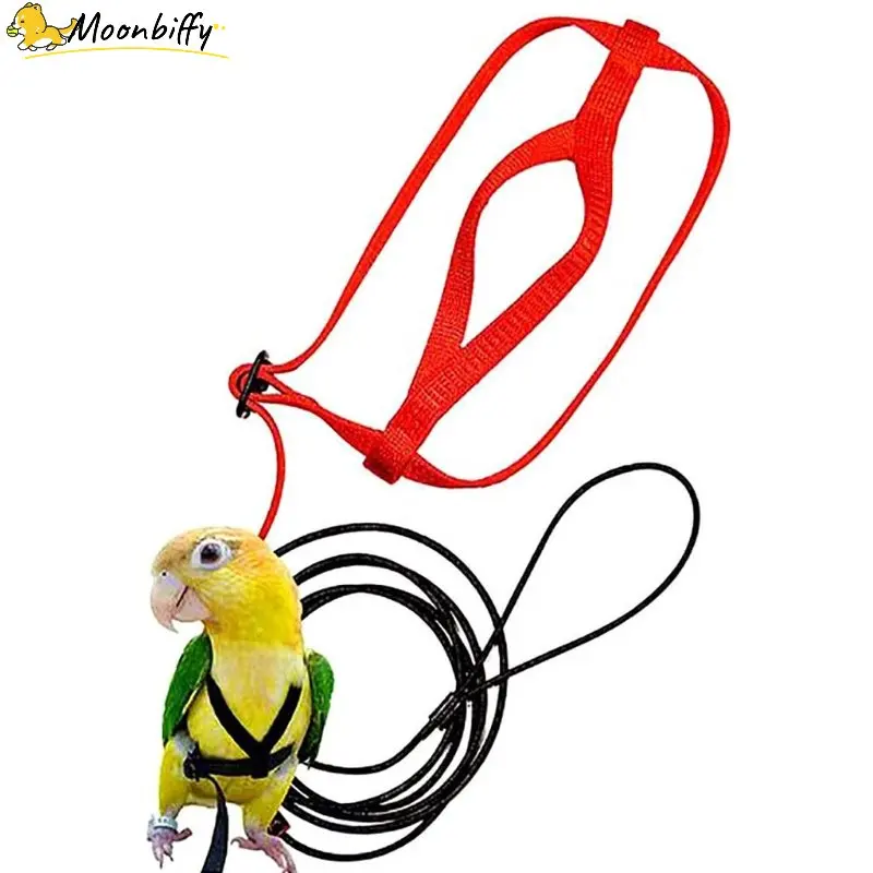 

Parrot Bird Harness Leash Outdoor Flying Traction Straps Band Adjustable Anti-Bite Training Rope Bird Safe Harness Bird Supplies