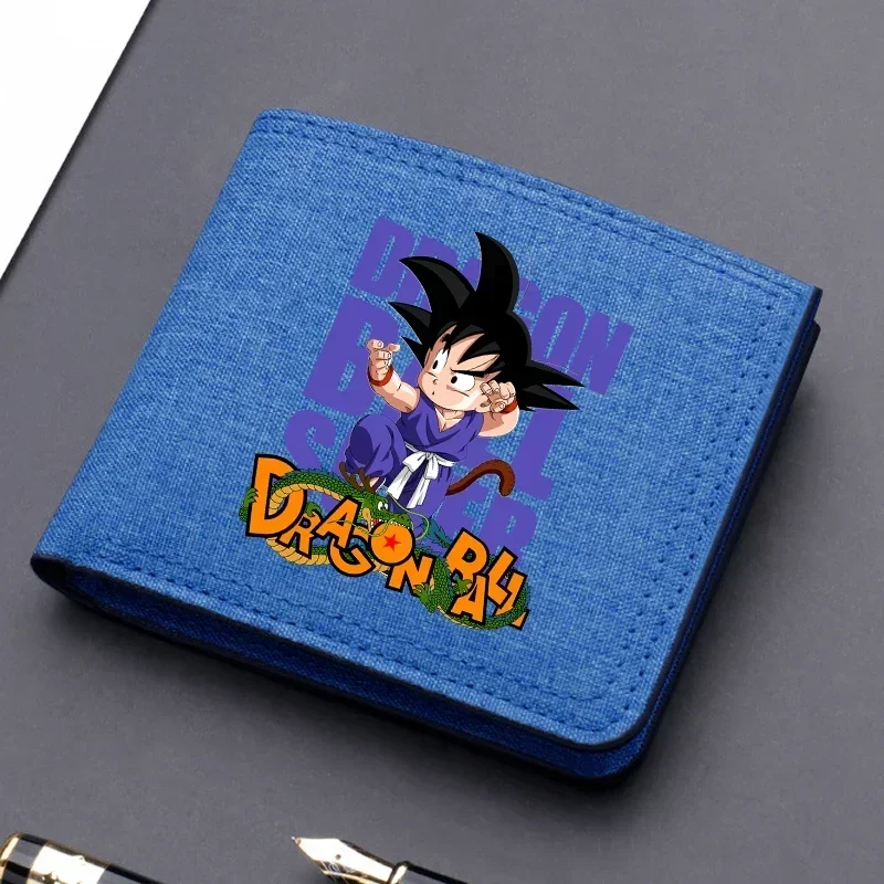 ドラゴンボールZキャンバス財布,短い折りたたみ財布,男の子のカード