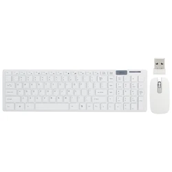 Wireless Keyboard and Mouse Set with 10m Range (WHITE)
