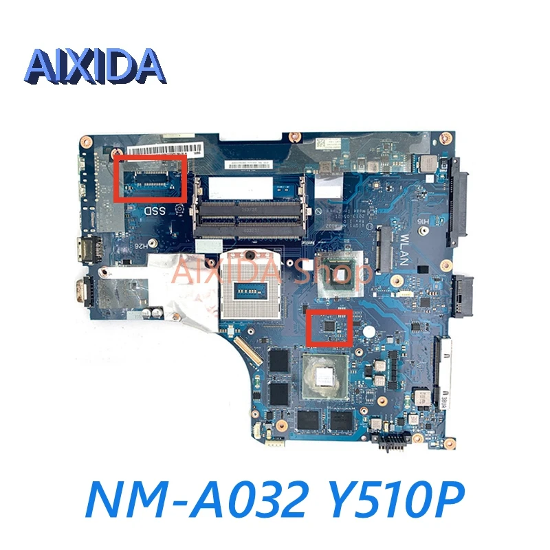 

AIXIDA 11S90004286 90004286 VIQY1 NM-A032 материнская плата для ноутбука Lenovo ideapad Y510P GT750M GPU материнская плата полностью протестирована