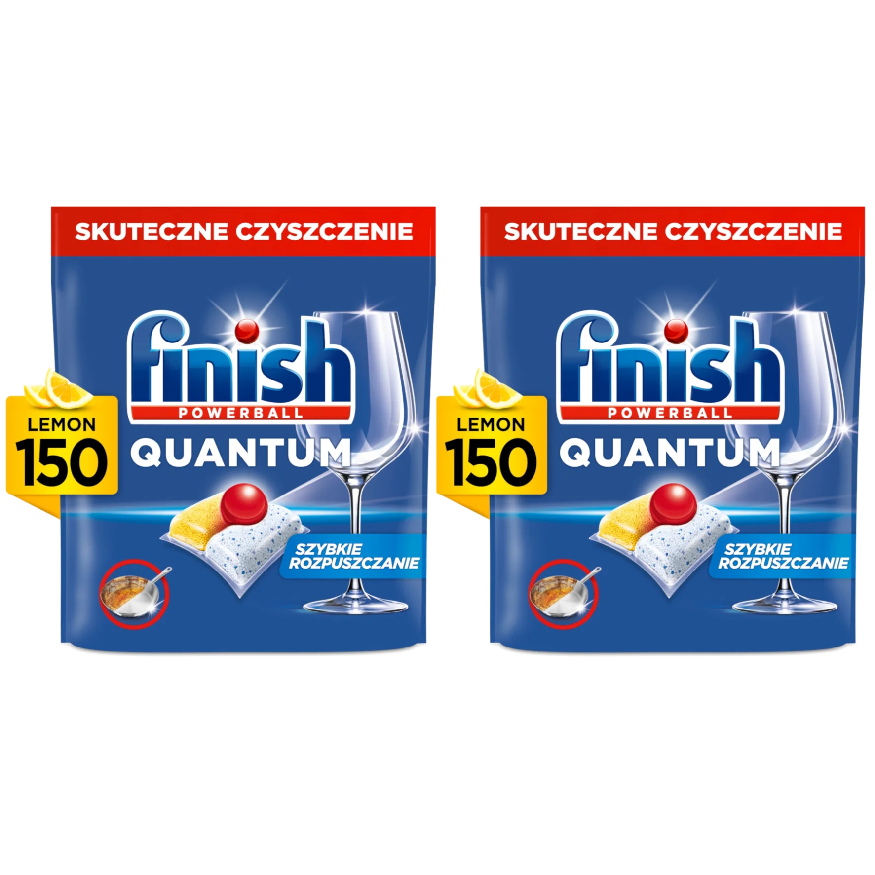 2x Kapsułki do zmywarki FINISH Powerball Quantum All in 1 Lemon z Polski za $39.17 / ~145zł