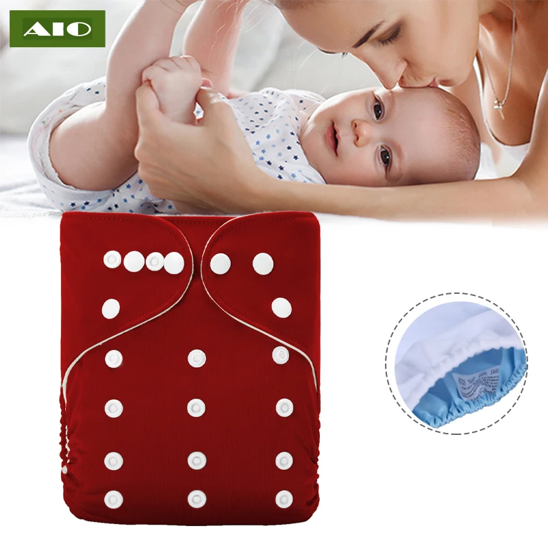 

One Size Toilet Training Solid Color Nappy Reusable Cloth Diaper Waterproof Child Pocket Diapers Adjustable Fit 3-8Years Old Kid