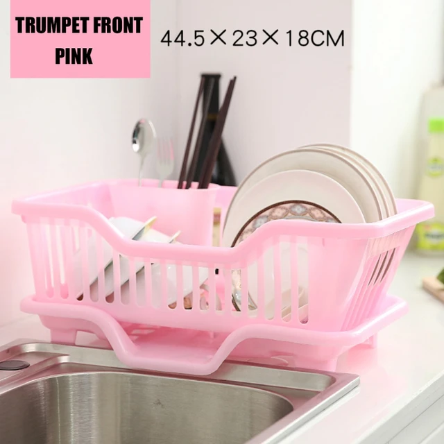 Cutlery Drainer Rustproof Dish Rack Disk Household Pink Dish Rack For  Cabinet Supplies Pot Holder Rack Home Draining Tray - AliExpress