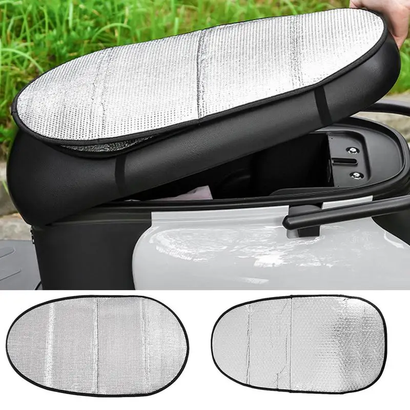 

Motorcycle Cushion Cover Heat Protection Aluminum Foil Pads For Motorbike Dust-proof Heat Insulation Foldable Cycling Accessory
