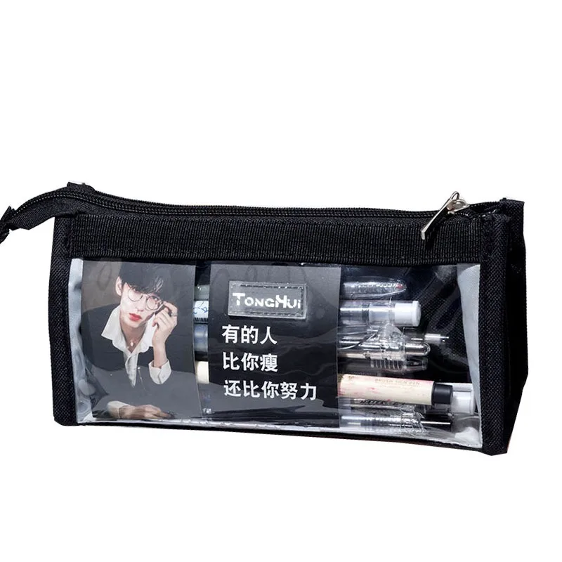 

6 Layers Large Capacity Pencils Bag Aesthetic Pen Stationery Supplies Transparent Zipper Pouch for School Girl Pen Case