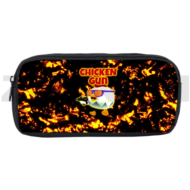 

Cute Kids 3D Print Chicken Gun Pencil Case Vintage School Supplies Large Travel Makeup Pouch Cosmetic Bag Boys Creative Pen Box