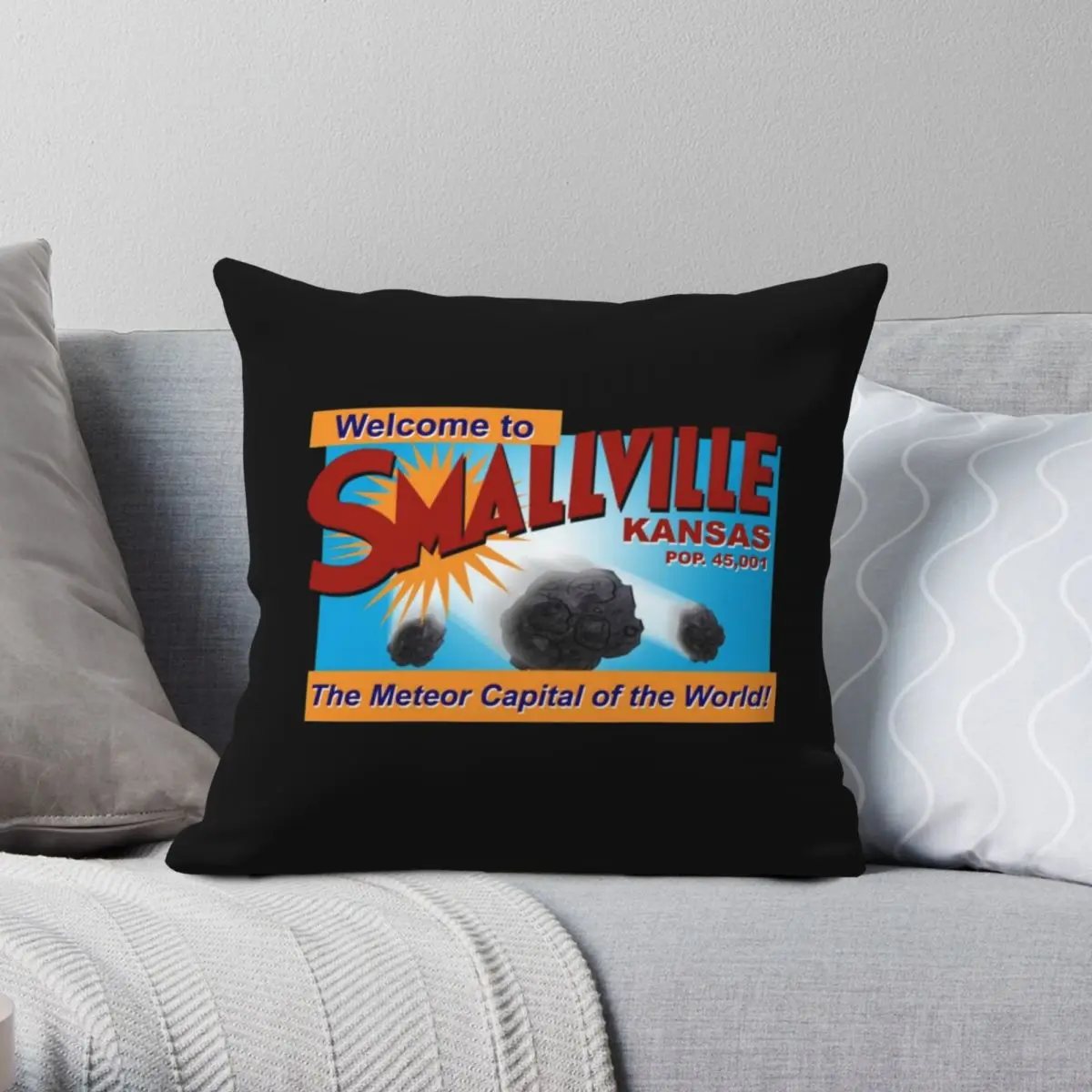 

Smallville Square Pillowcase Polyester Linen Velvet Pattern Zip Decor Throw Pillow Case Room Cushion Case 45x45