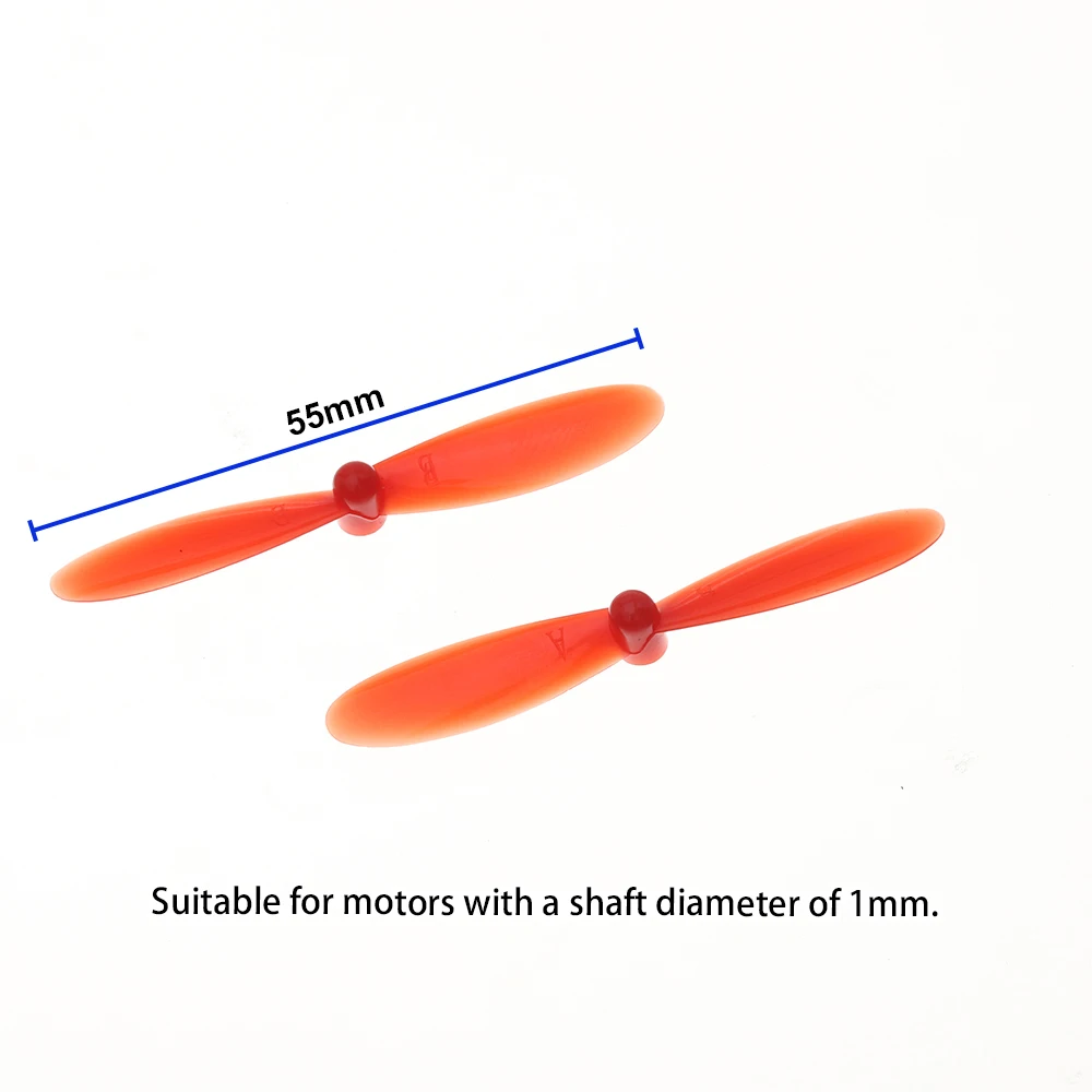 Hélice de 55mm en plastique transparent adaptée aux moteurs 720 pour drone RC.