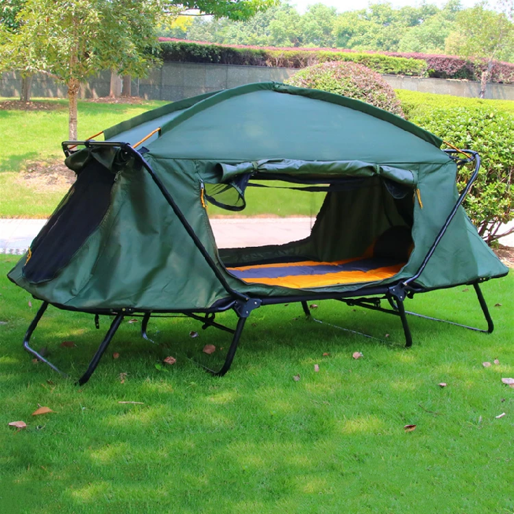 

Wholesale Portable Off Ground Popup Camp Tent With Bed Folding Outdoor Sleeping Waterproof Tent