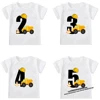Kids Boys T-shirts Baby Short Sleeve Excavator Tops Children Fashion Tshirt 1 2 3 4 5 Years Boy Construction Birthday Shirts 3