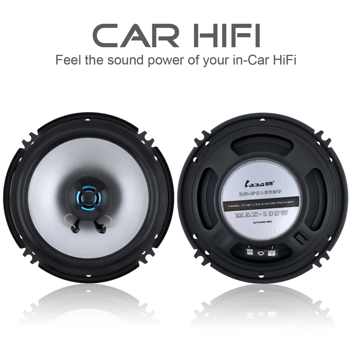 2pcs LB-PS1652T 100W 2 Way Car Coaxial Vehicle Door Auto Audio Music Stereo Full Range Frequency Hifi Speakers