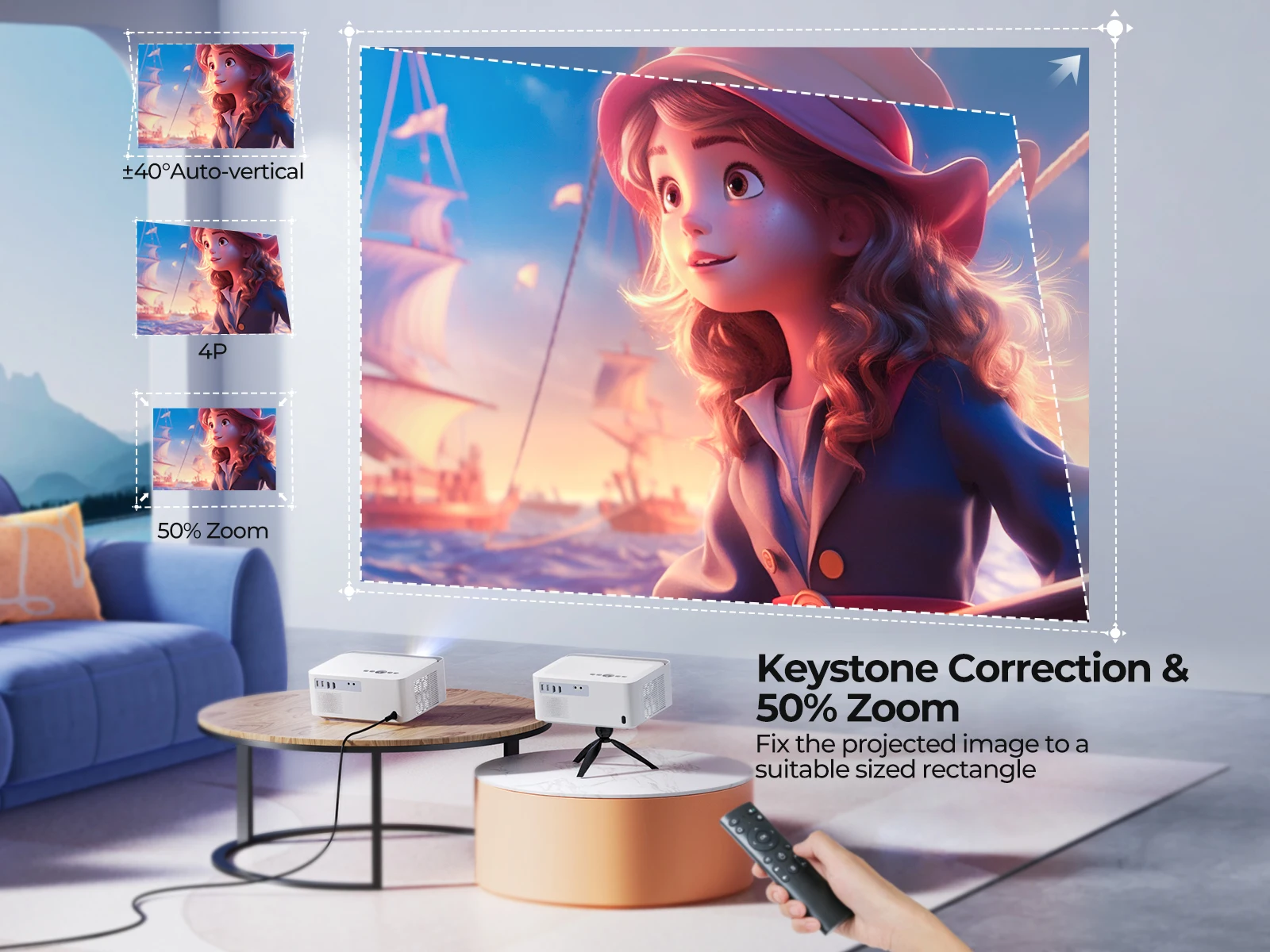 TOPTRO プロジェクター 1080P フル HD ポータブルプロジェクター