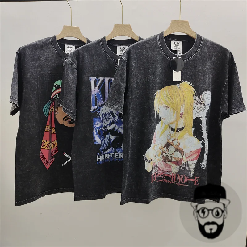 

Free delivery of dark series retro wash distressed rock loose casual street men's and women's T-shirts