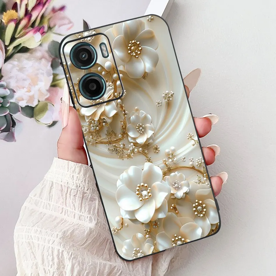 Elegant Black Butterfly Flower Silicone Phone Case - New Fashion 2024 Edition