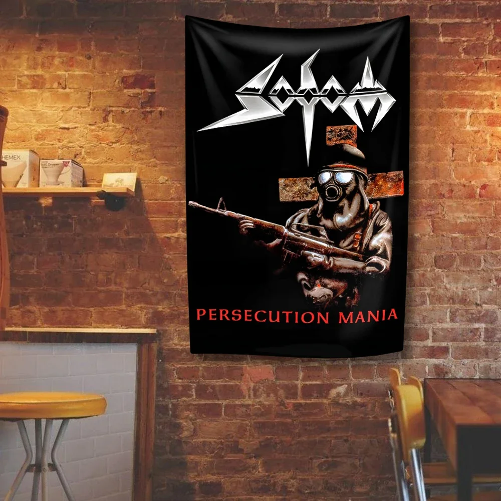 Party decorations,tapestry decorations Sodoms Tapestry Germany Thrash Metal Flag Rock Band Home Decor Bedroom Dorm Background Concert Banner Outdoor Indoor Decoration