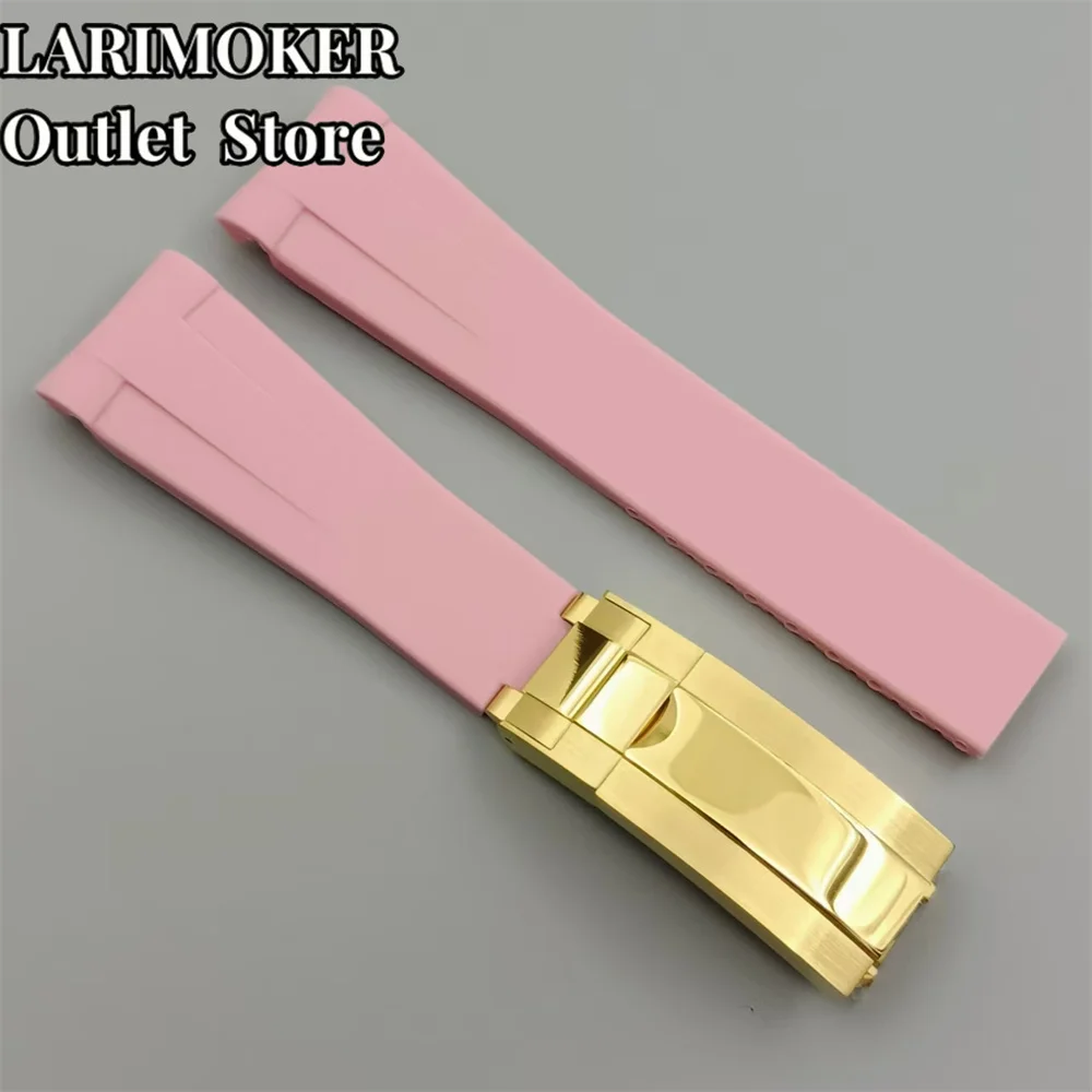 20mm Multi-Color Rubber Watch Strap with Stainless Steel Buckle