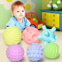 Textured Rubber Ball Set Soft Develop Baby Tactile Senses Toy Baby Touch Hand Training Massage Ball Rattle Activity Toys 1