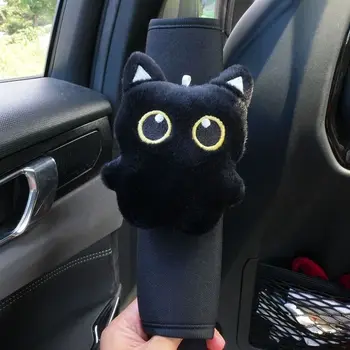 Cuscinetti Protettivi per Cinture di Sicurezza Auto Black Cat, Copri Cintura Morbidi per Alleviare la Pressione, Protezione per Spalle
