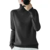 Women's Long Sleeved Knitted Sweater Standing Collar Autumn Winter Top Sweater Women Sweaters for Autumn Winter Women Clothing 4