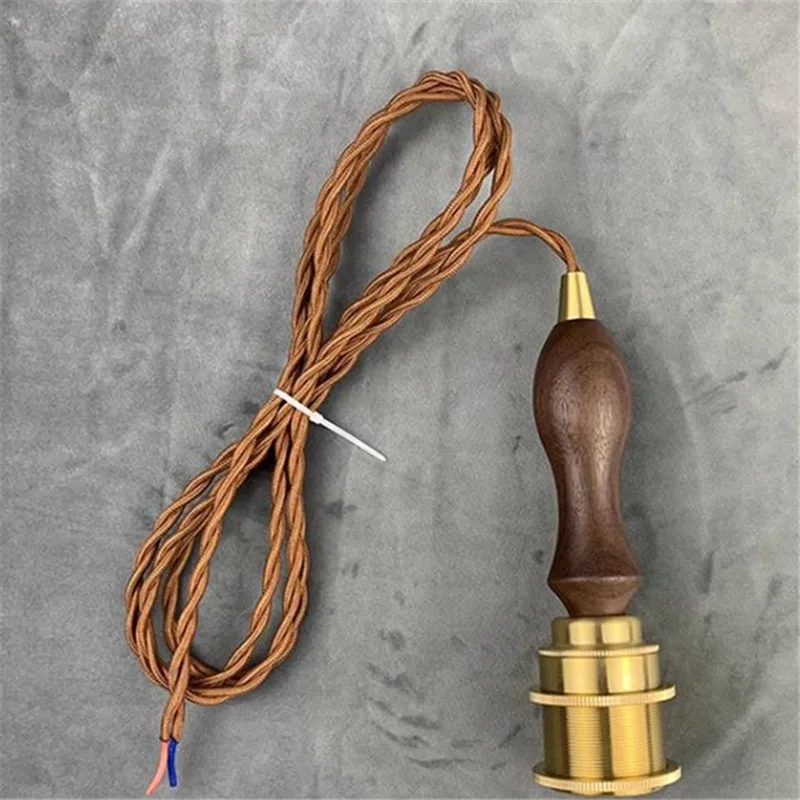 Black walnut handle antique chandelier retro wall lamp solid wood lighting accessories wooden decorative through-hole tube