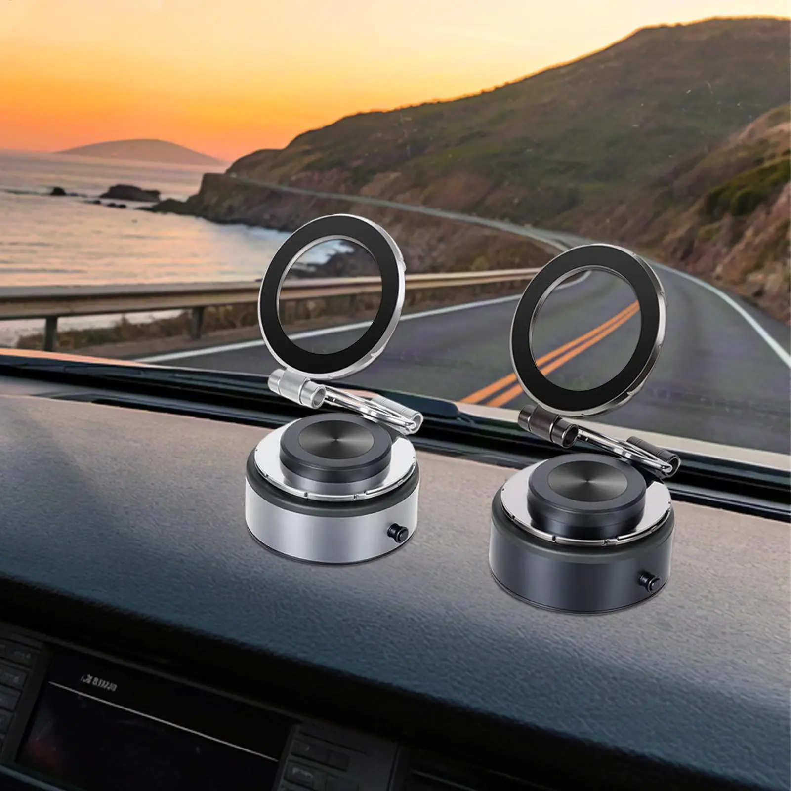 Car Dashboard Phone Stand Magnetic Dashboard Cell Phone Mount Safe Driving Smartphonr Bracket With Suction Cup For Navigation