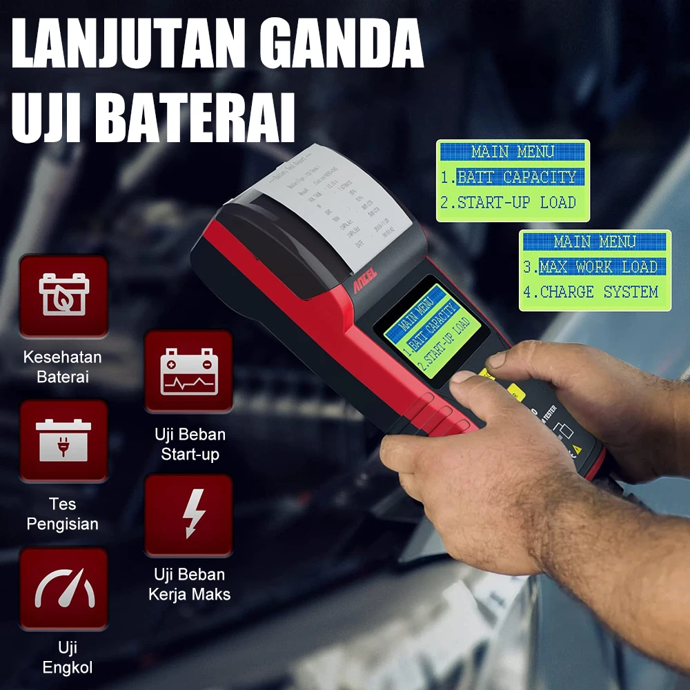 12V/24V Car Battery Tester ANCEL BST500 Automotive Battery Load Tester Cranking Charging Analyzer with Printer Diagnostic Tool