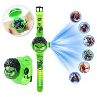 Montre de Projection Spiderman de dessin animé pour enfants, jouets Iron man capitaine, cadeau pour étudiants, horloge numérique 6