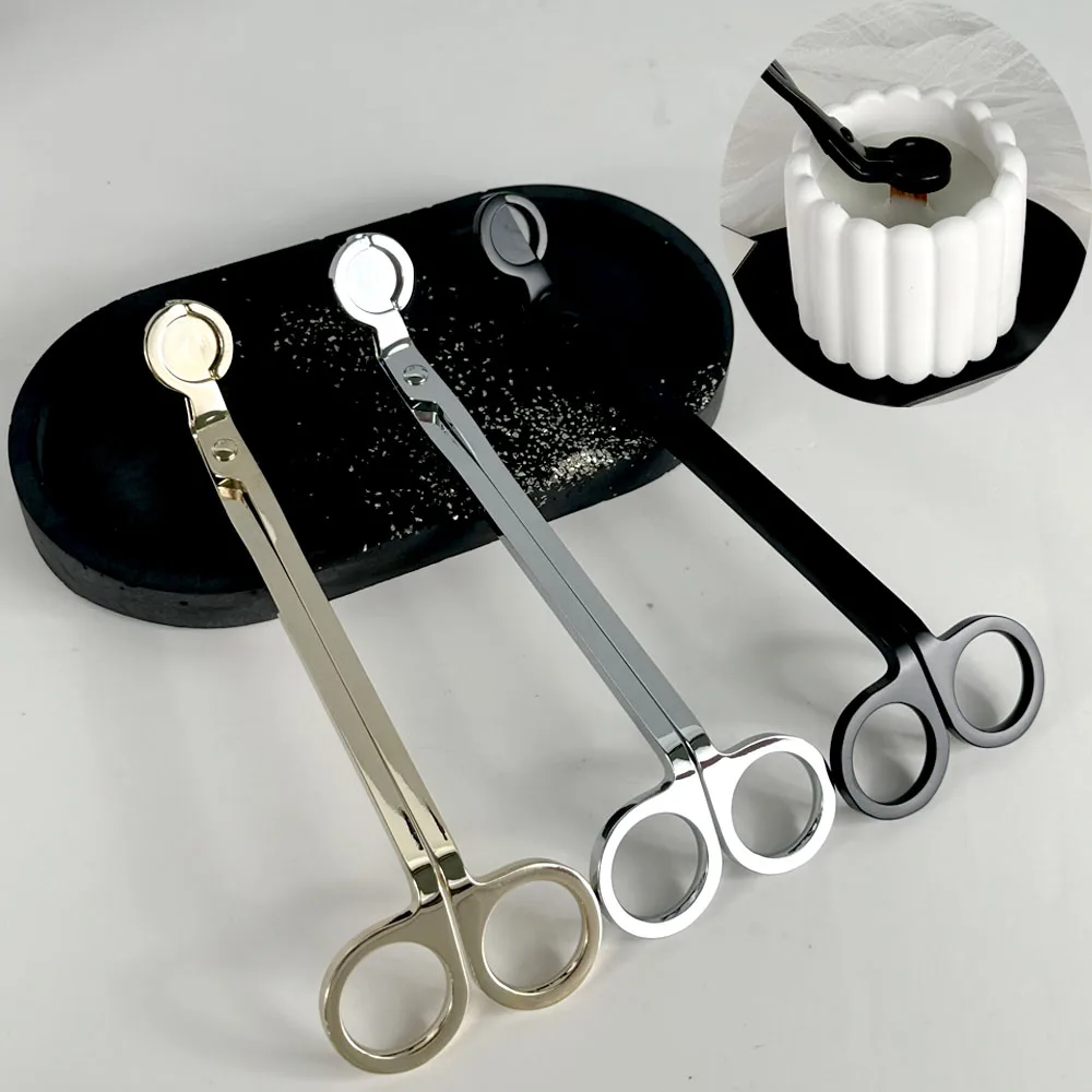 Candle Wick Scissors Round Head Stainless Steel Candle Core Trimmer DIY Cutter Incense Tools 18cm