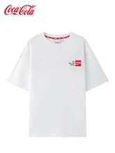 

Coca Cola Official Short Sleeve Summer Small Label Loose Print Personality Comfortable Cotton Half Sleeve
