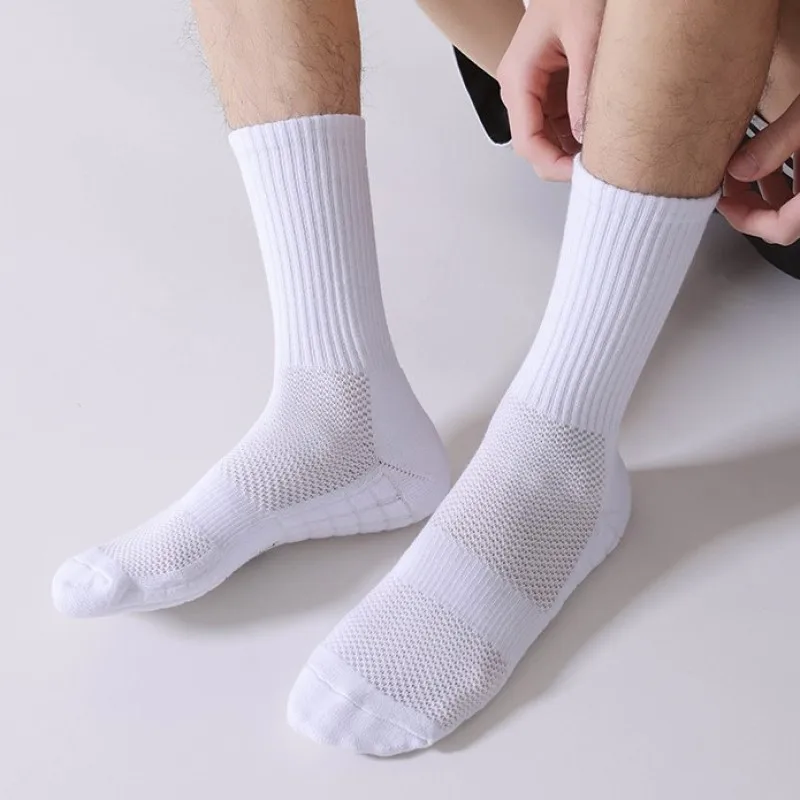 Basketball Socks Mesh White Long Tube Unisex Summer Black Sports Socks Wicking Towel Stockings For Football Badminton Marathon