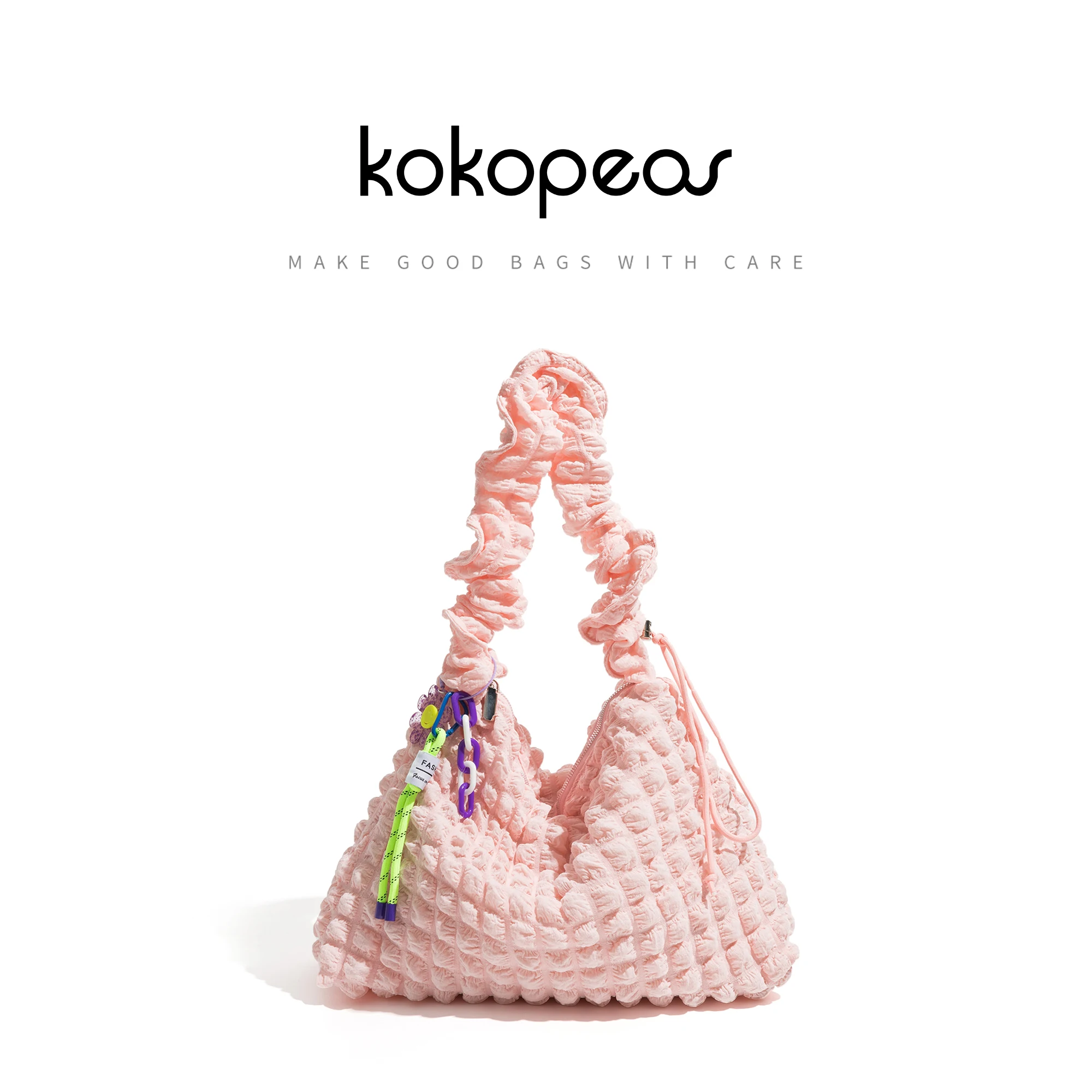 

KOKOPEAS Luxury Design Large Capacity Women Crossbody Bags Fold bubble Shoulder Bags Leisure Versatile Women Tote