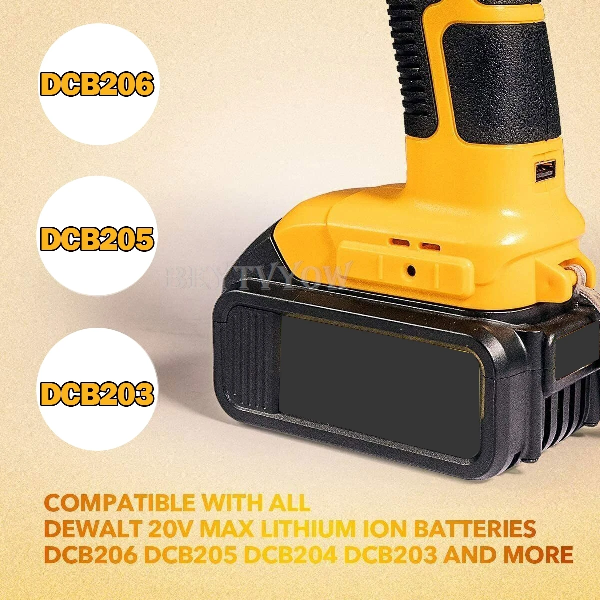 1120LM Flashlight LED Work Light For DeWalt 20V MAX XR Li-Ion Battery with USB P