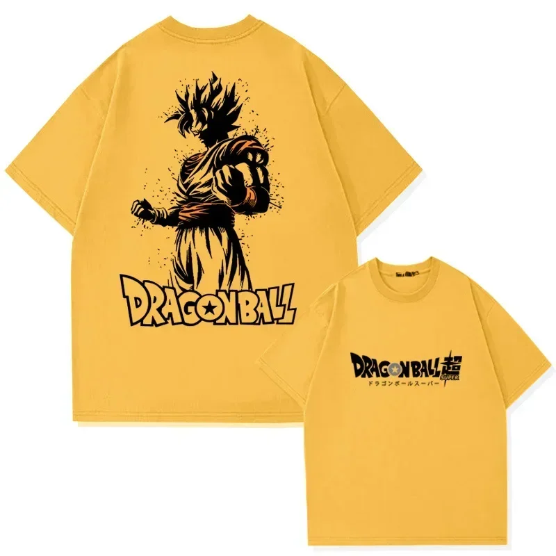 Anime Dragon Ball Goku Cartoon Summer 100% Cotton Children's T-shirt Outdoor Casual Parent-child Tops Trendy Children's T-shirt 3