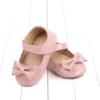 Citgeett Summer Infant Baby Girls Princess Shoes Soft PU Leather Bow Non-slip Bottom First Walker Shoes 4