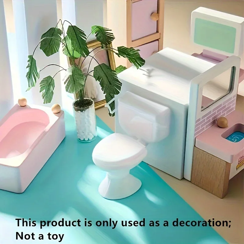 Mini Toilet Decoration 2pcs Bathroom Vanity Accessories Non-functional Decorative Items